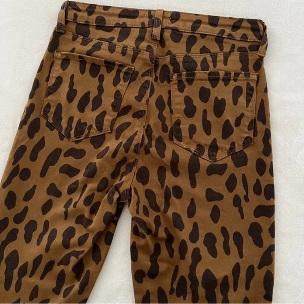 L'Agence Margot Leopard Print Skinny Crop Jeans, Size 28 NWOT